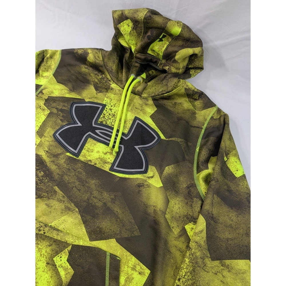 Under Armour‎ Large Xstorm Geometric Camo Green/ Black Kangaroo Pocket Hoodie